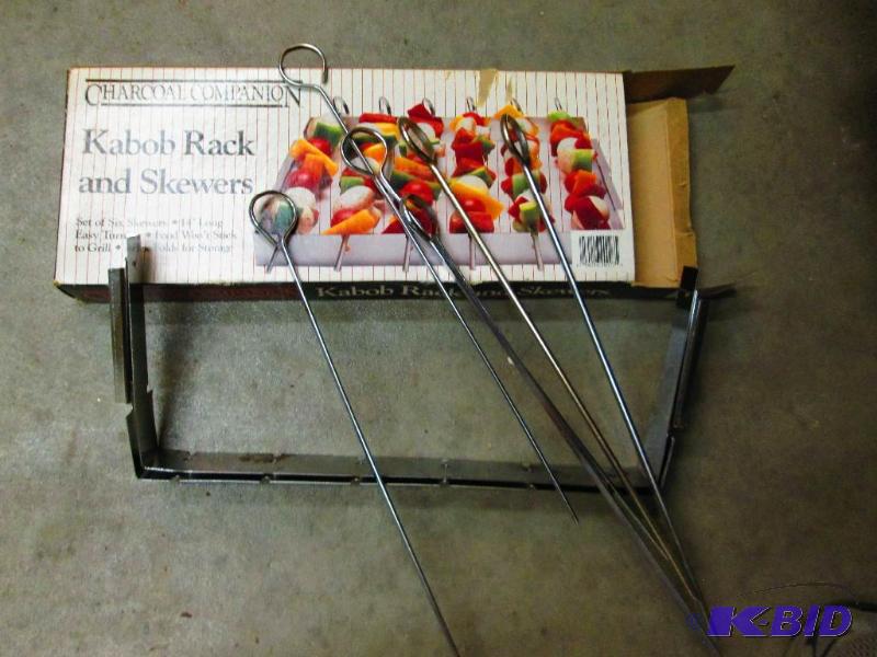 lot 225 image: Charcoal companion kabob rack and skewers...
