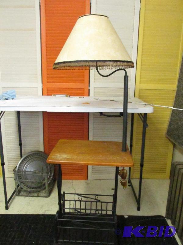 lot 106 image: Lamp, End Table and Magazine Rack