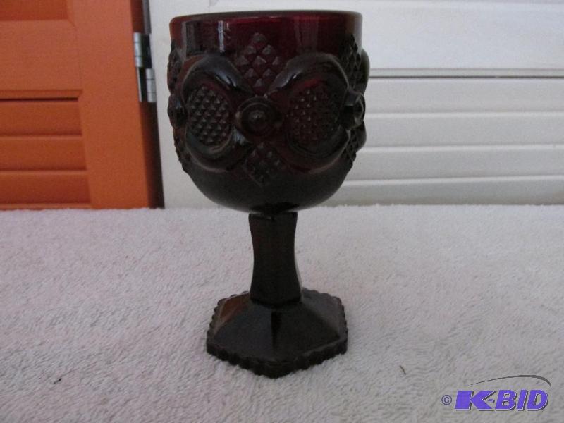 lot 20 image: Small Ruby Red Goblet from Avon
