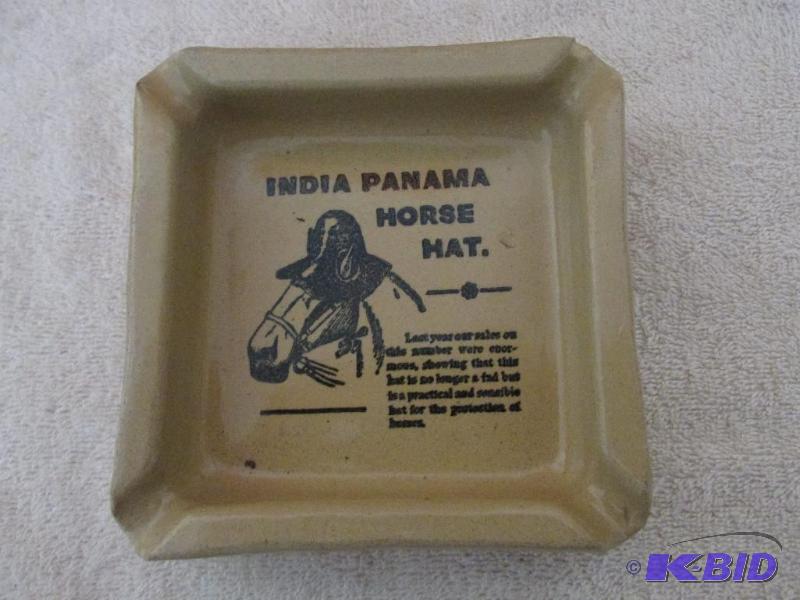 lot 32 image: India Panama Horse Hat Ashtray