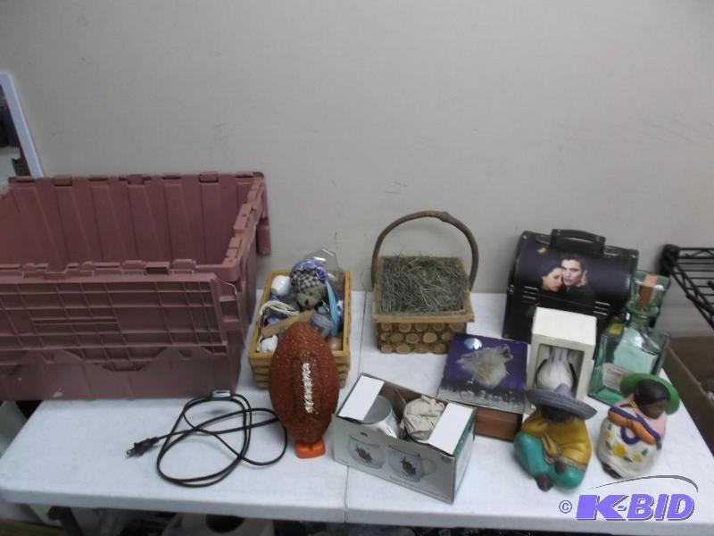 Pink Storage Bin Full Of Items, Football Lig...