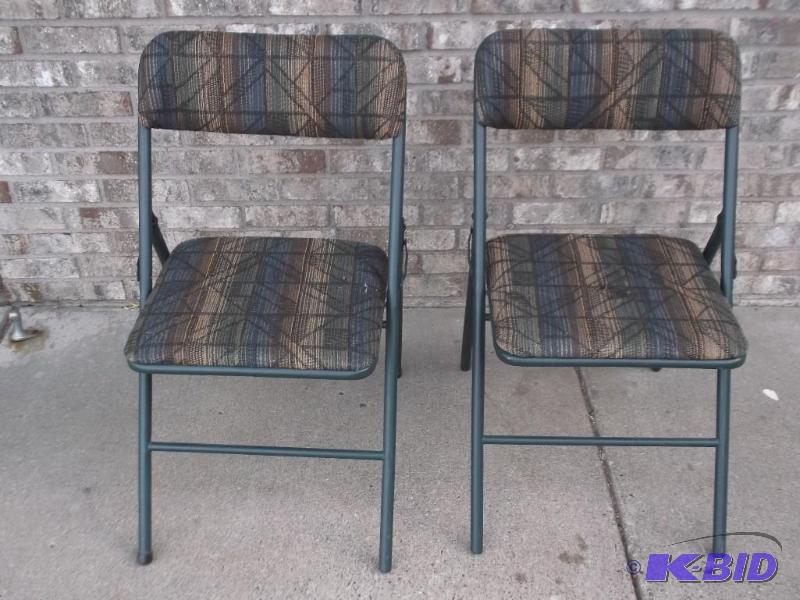 Two Costco Folding Chairs, Some Wear In Pads...