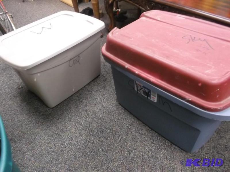 Pair Of Storage Tubs, Used, Some Marks...