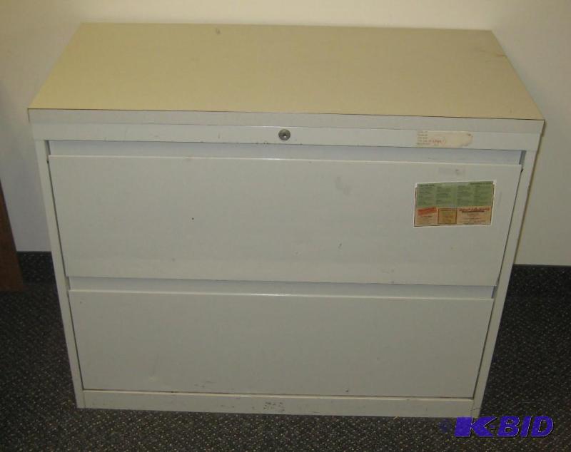 Gray Metal Lateral Filing Cabinet