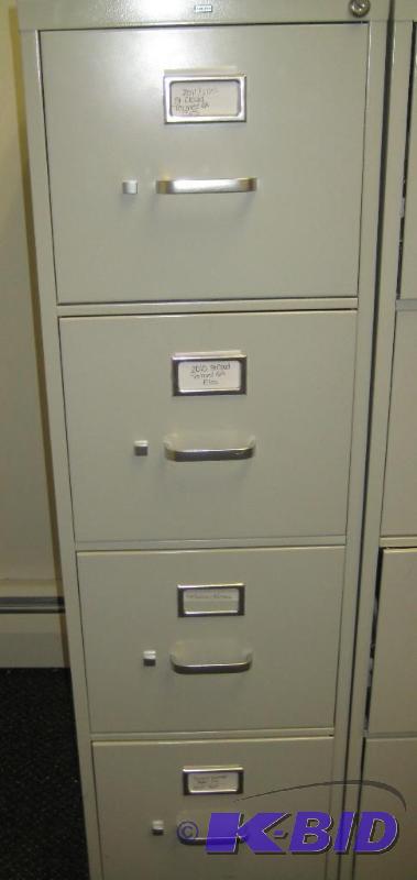 Gray Tall Metal Filing Cabinet