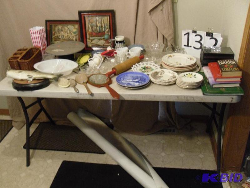 lot 132 image: Lot of Assorted China, Photo Backdrop, Hand ...