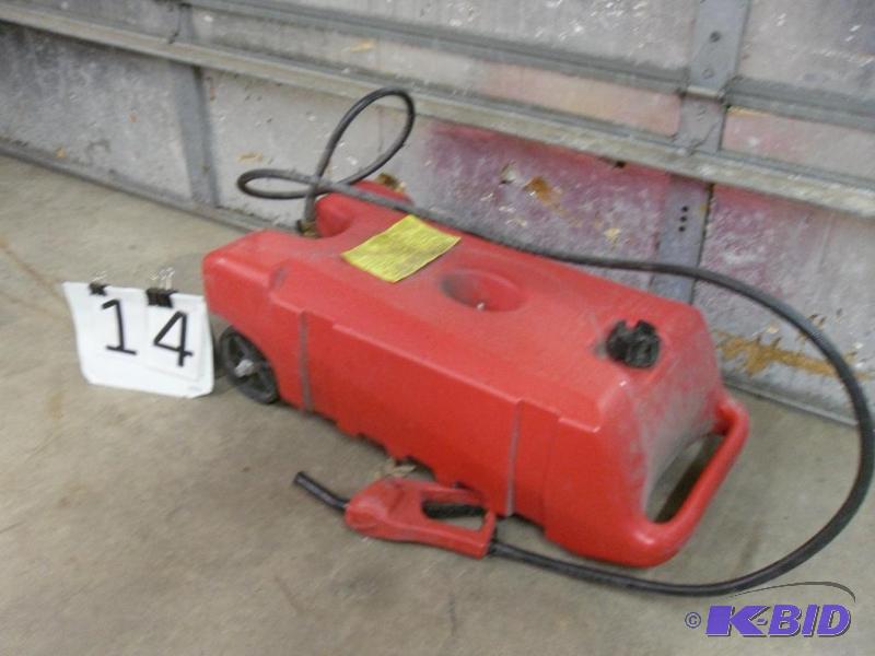 lot 14 image: 14 Gallon &quotFlo n Go" Plastic Fuel S...