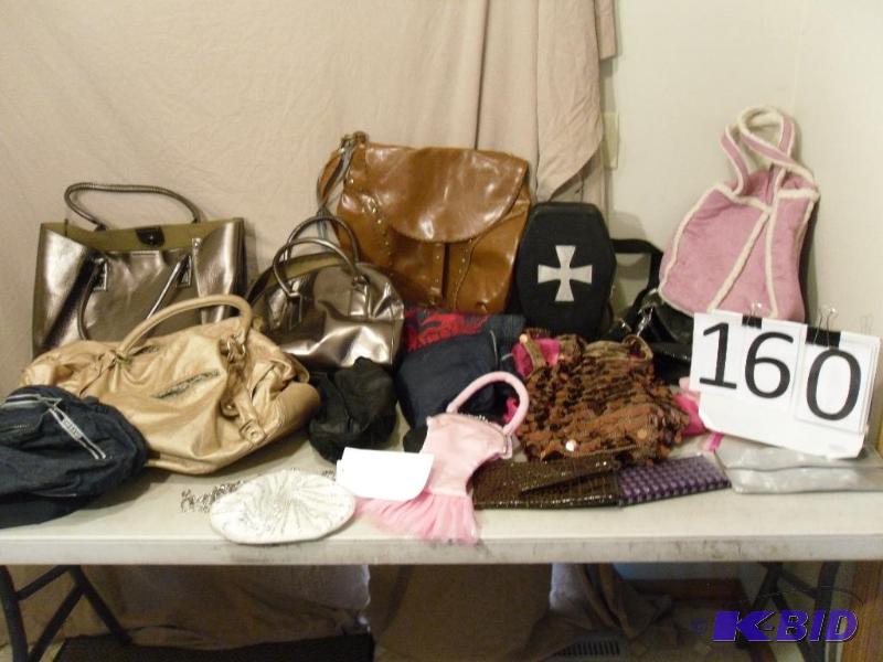 lot 160 image: Large Lot of Assorted Purses, Bags, Backpacks...