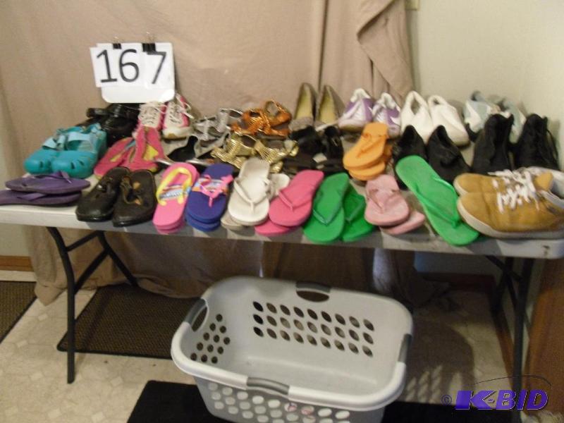 lot 167 image: Large Lot of Assorted Womens Shoes. Sizes ran...