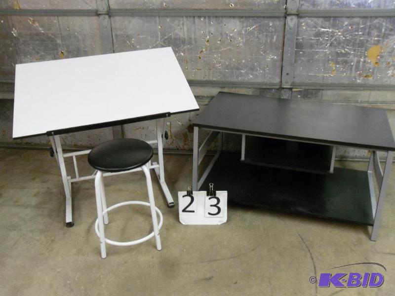 lot 23 image: Adjustable Drafting  Drawing &nbspTable wit...