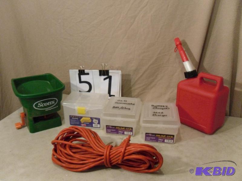 lot 51 image: Extension Cord, Storage Containers, 1 Gallon ...