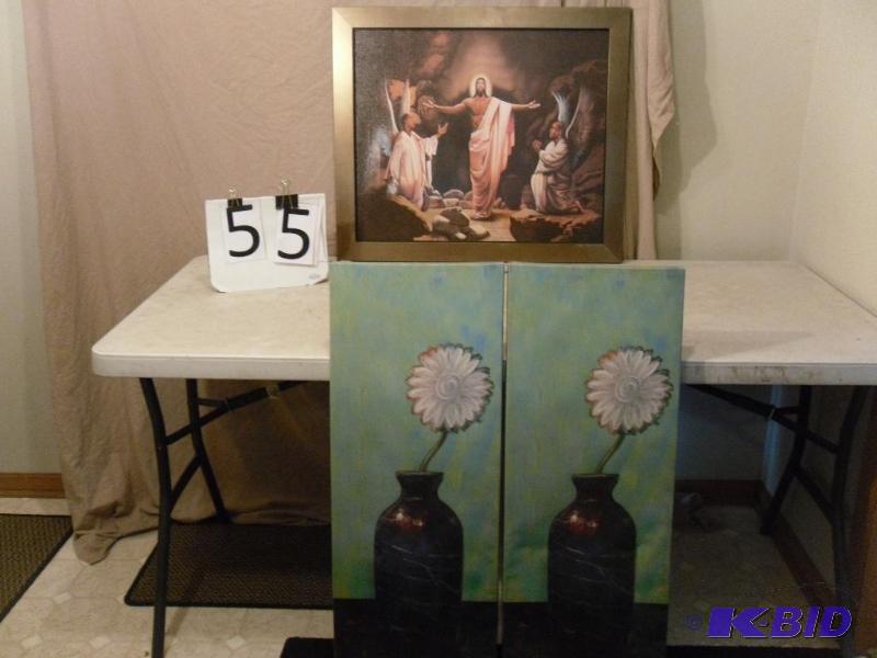 lot 55 image: Lot of 3 Pictures. African American Jesus and...