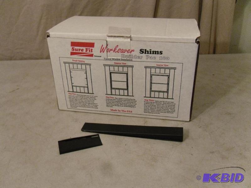 lot 58 image: Box of New Sure Fit Worksaver Shims. 100 pc B...