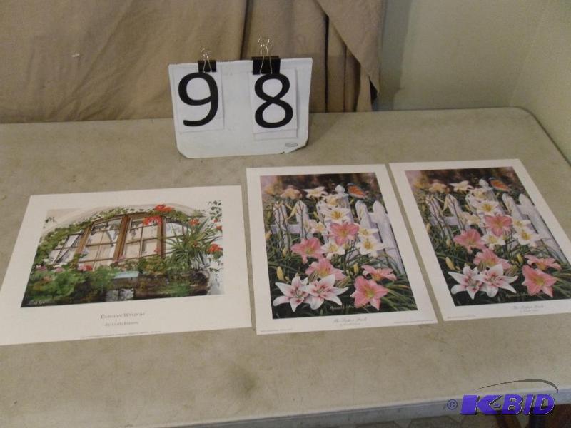 lot 98 image: Lot of 3 Unframed Prints. The Perfect Perch b...