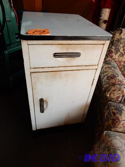 Metal and Porcelain Cabinet