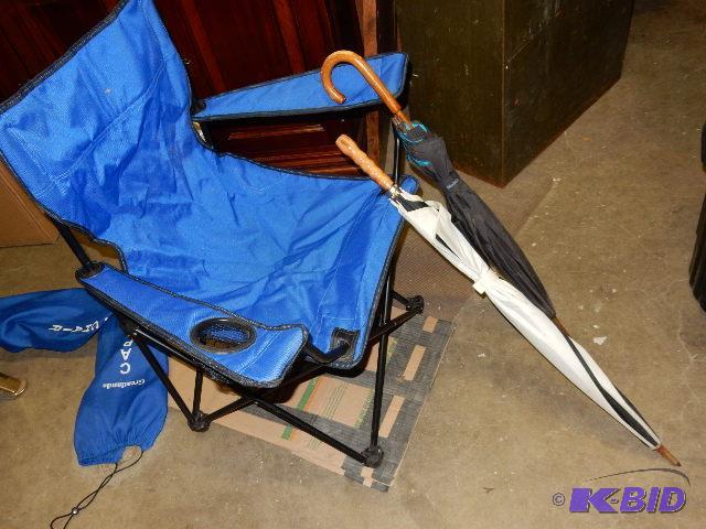 Folding Chair and Unbrellas