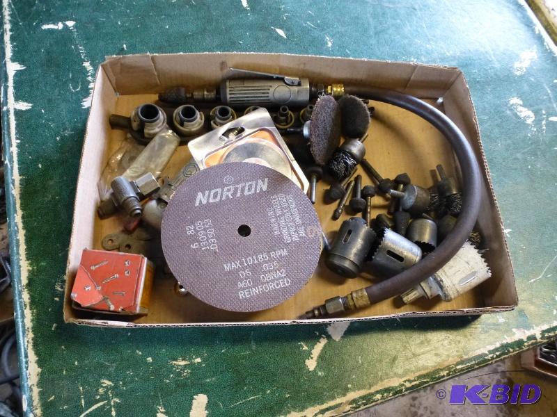 Box# 17 Pneumatic Die grinders with bits. Chi...
