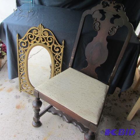 Walnut Chair, Mirror