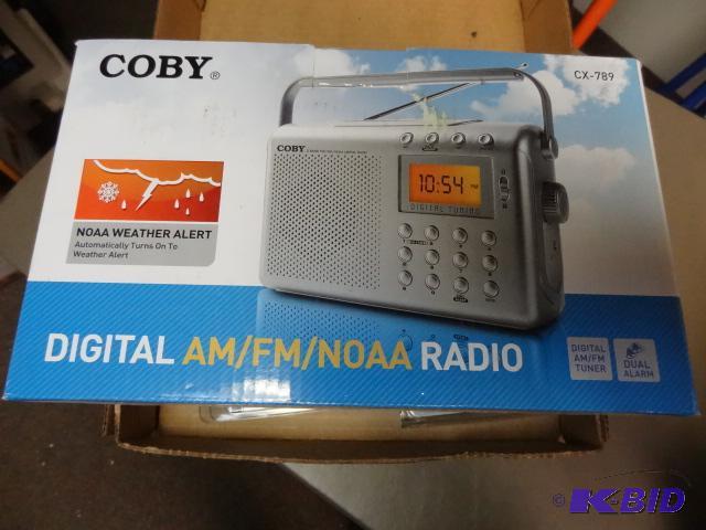 lot 139 image: New Coby NOAA Weather Alert AMFM portable ra...