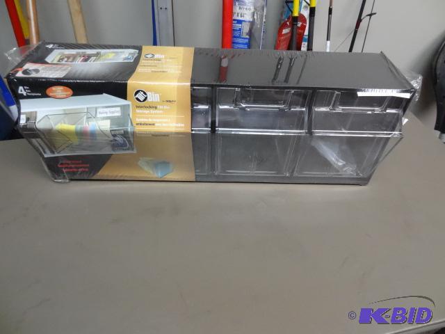 lot 141 image: NEW deflect-o Tilt Bin Oversized 4 Bin Interl...