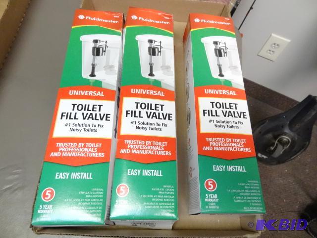 lot 167 image: Qty 3 NEW Fluidmaster Toilet Fill Valve...
