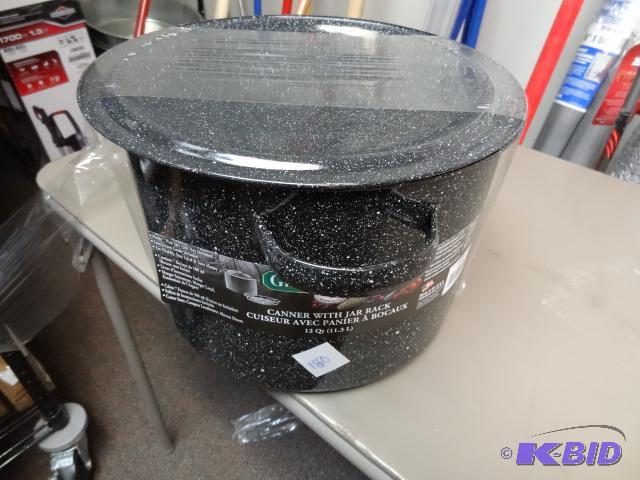 lot 180 image: NEW Granite-Wear 12 Qt Canner with Jar Rack...