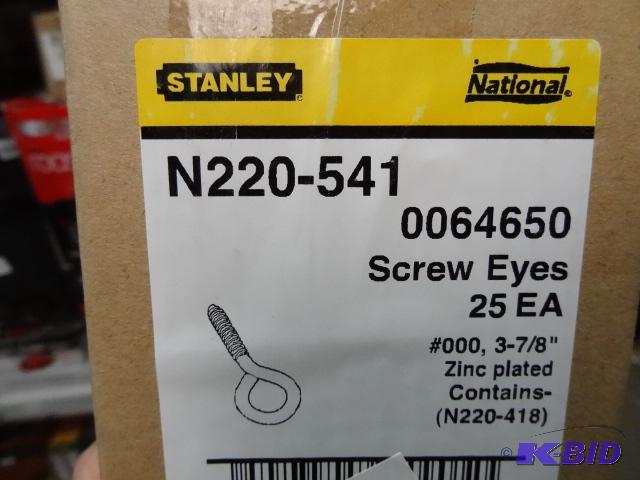 lot 186 image: Qty 25 NEW Stanley Screw Eyes Model N220-541....