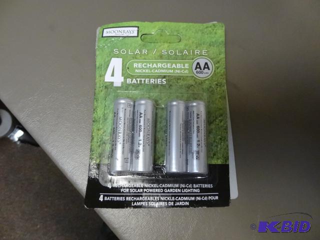 lot 198 image: Qty 6 New 4 pack Moonrays Solar Rechargeable...