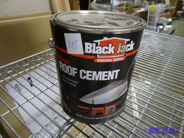 lot 215 image: NEW Black Jack Plastic Roof Cement 1 gallon...