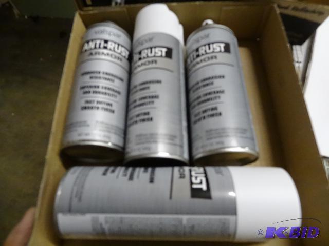 lot 221 image: Qty 4 NEW Valspar Anti-Rust Armor Spray Paint...