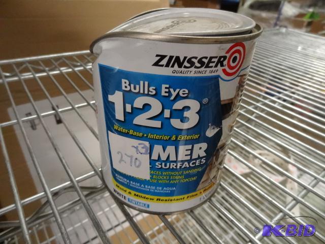 lot 270 image: Qty 3 NEW Zinsser Bulls Eye 123 InteriorExte...