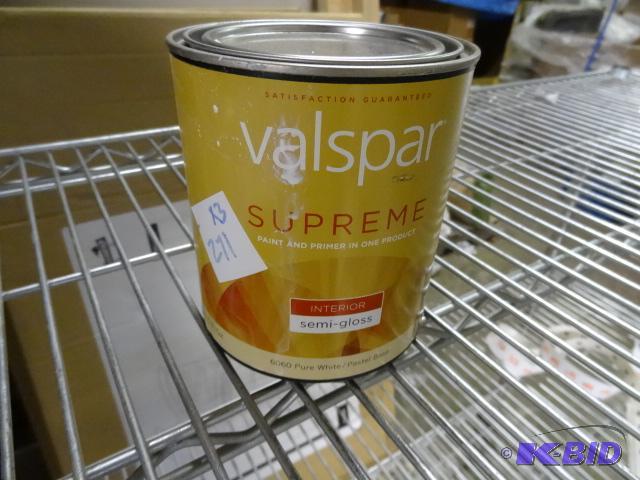 lot 271 image: Qty 3 NEW Valspar Supreme Interior Semi Gloss...