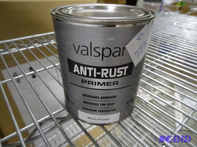 lot 273 image: Qty 2 NEW Valspar Anti-Rust Primer  White, qt...