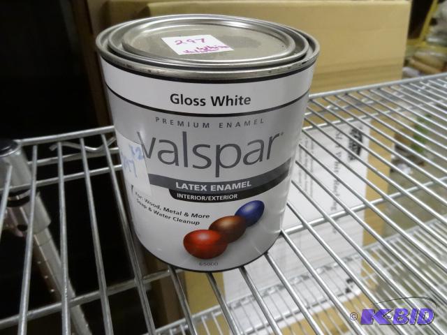lot 297 image: Qty 2 NEW Valspar InteriorExterior Latex Ena...