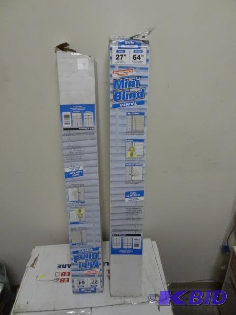 lot 64 image: Qty 3 NEW White Vinyl Mini Blinds 27 in x 64 ...