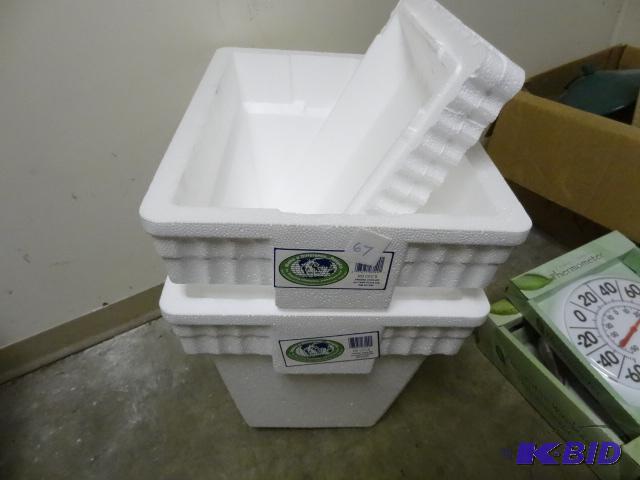 lot 67 image: Qty 2 NEW Styrofoam Cooler Holds 24 cans plus...