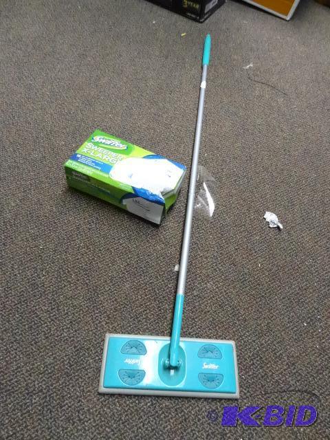lot 81 image: NEW Swiffer Sweeper with Box of 16 X-Lg Dry S...