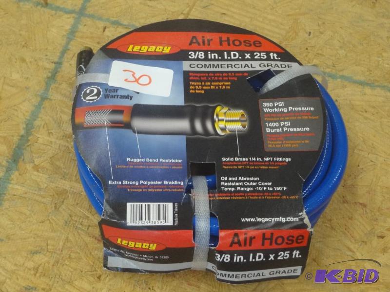 New Legacy 350 PSI 38&quotx25 Air Hose...