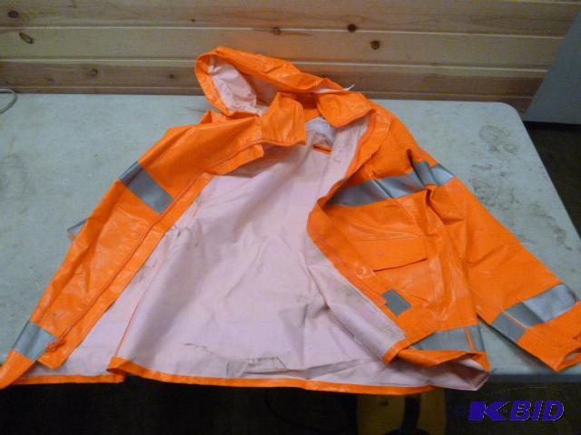 lot 108 image: Orange Rain Safety Jacket...