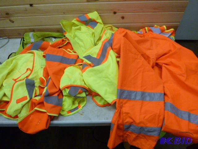 lot 110 image: 11 Safety Vests and 1 Pair of Pants Various s...