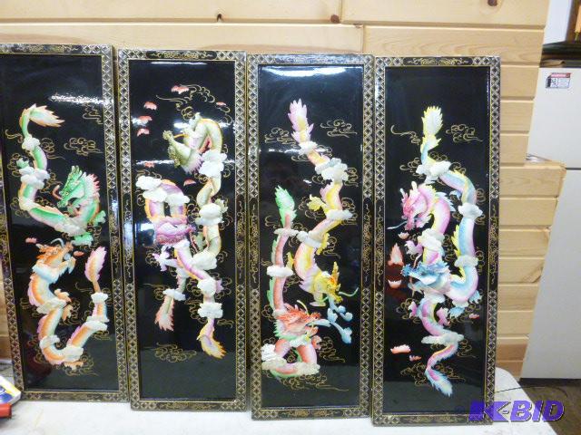 lot 187 image: 4 Piece 3D Dragon Art Decor 36" X 12&quo...