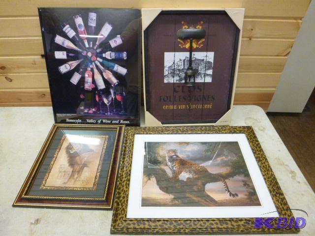 lot 199 image: 4 Framed Wall Hanging Pictures...
