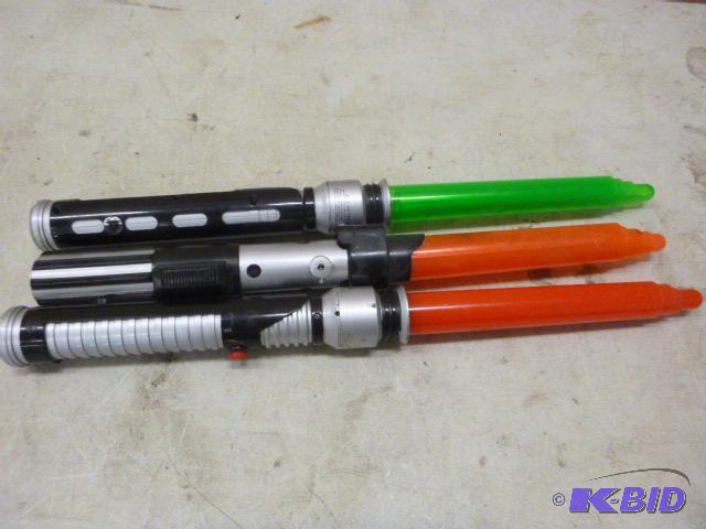 lot 255 image: 3 Star Wars Light Sabers...