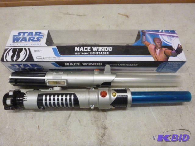 lot 256 image: 3 Star Wars Light Sabers...