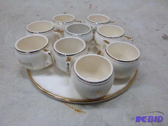 lot 262 image: Serving Tray with 9 Tom and Jerry Cups...