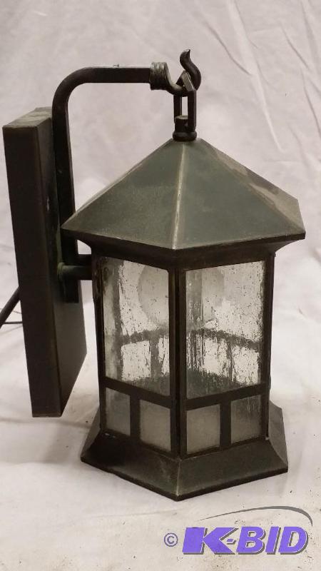 lot 18 image: Outside lantern, black in color 11" tall...