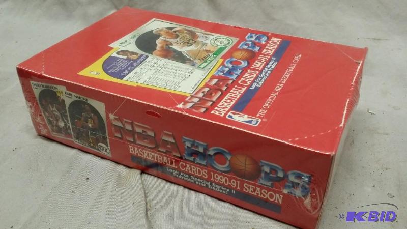 lot 25 image: Factory sealed NBA Hoops Basketball cards 199...