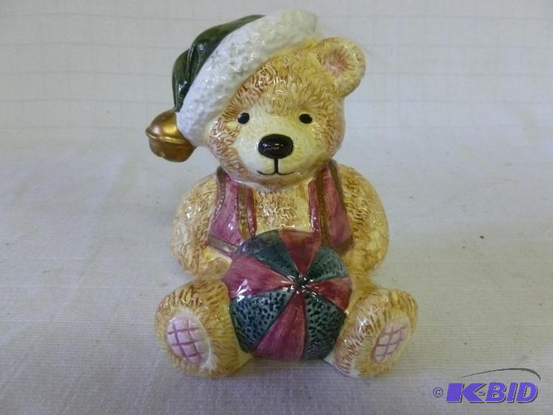 lot 112 image: Beautiful porcelain teddy bear coin bank that...