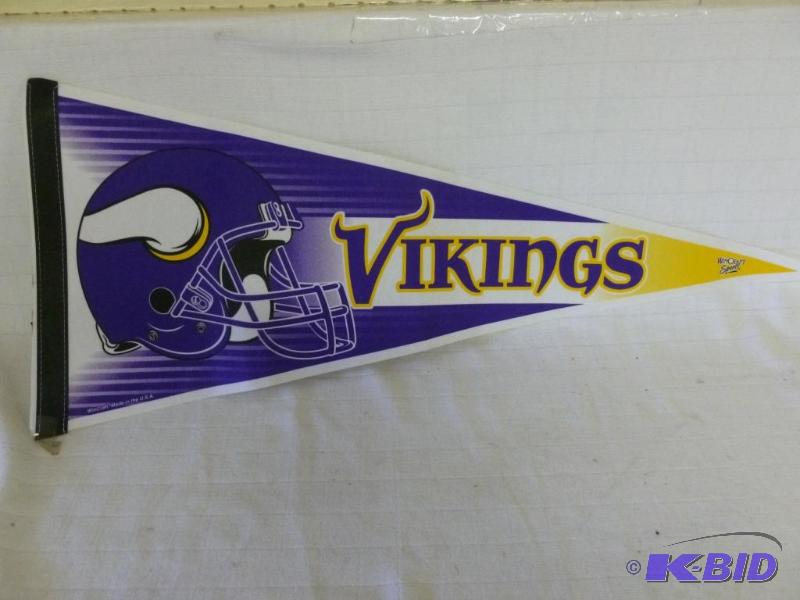 lot 115 image: Large Minnesota Vikings pennant that measures...