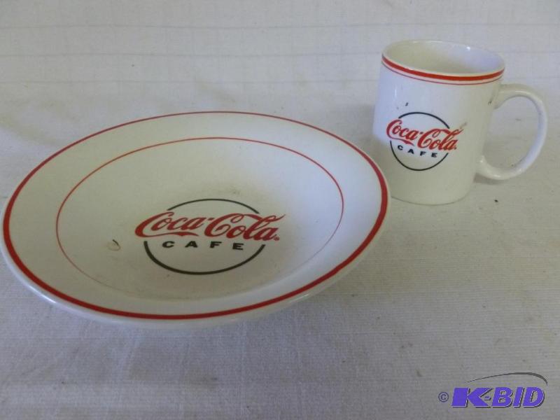 lot 129 image: Collectible Coca-Cola Cafe porcelain bowl and...